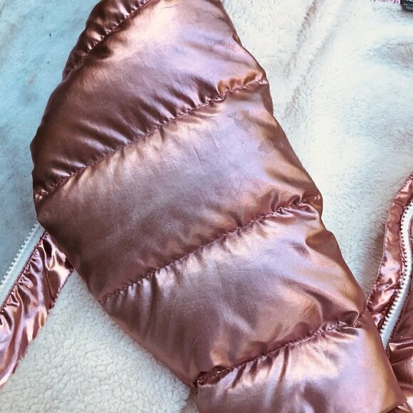 Eddie Bauer Girls Classic Down Hooded Metallic Puffer Jacket Size L (14) - Picture 6 of 9